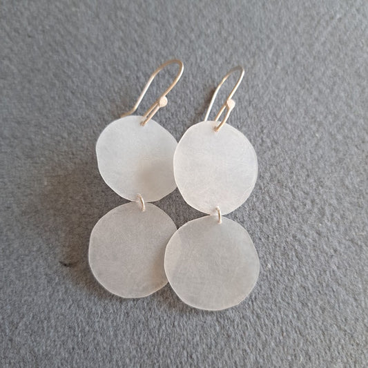 Carole Ramsden Silver - Repurposed beach plastic drop earrings