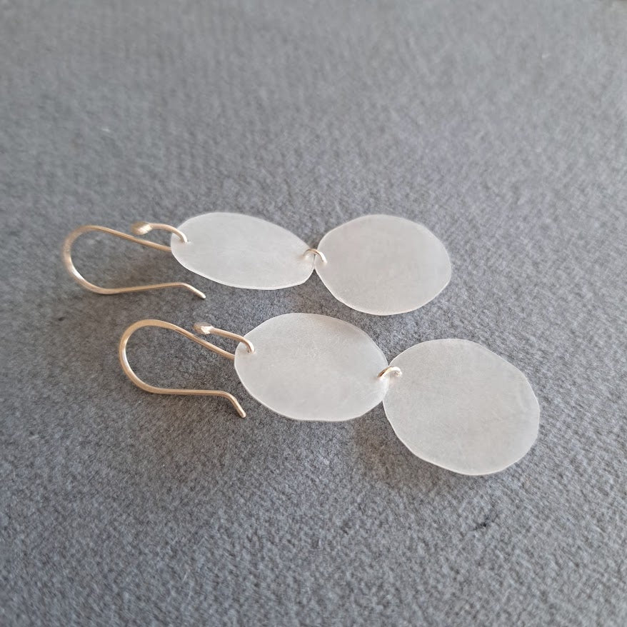 Carole Ramsden Silver - Repurposed beach plastic drop earrings
