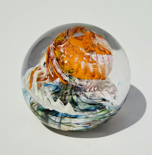 Jo Kenny - Blown Glass, Orange Urchin 29