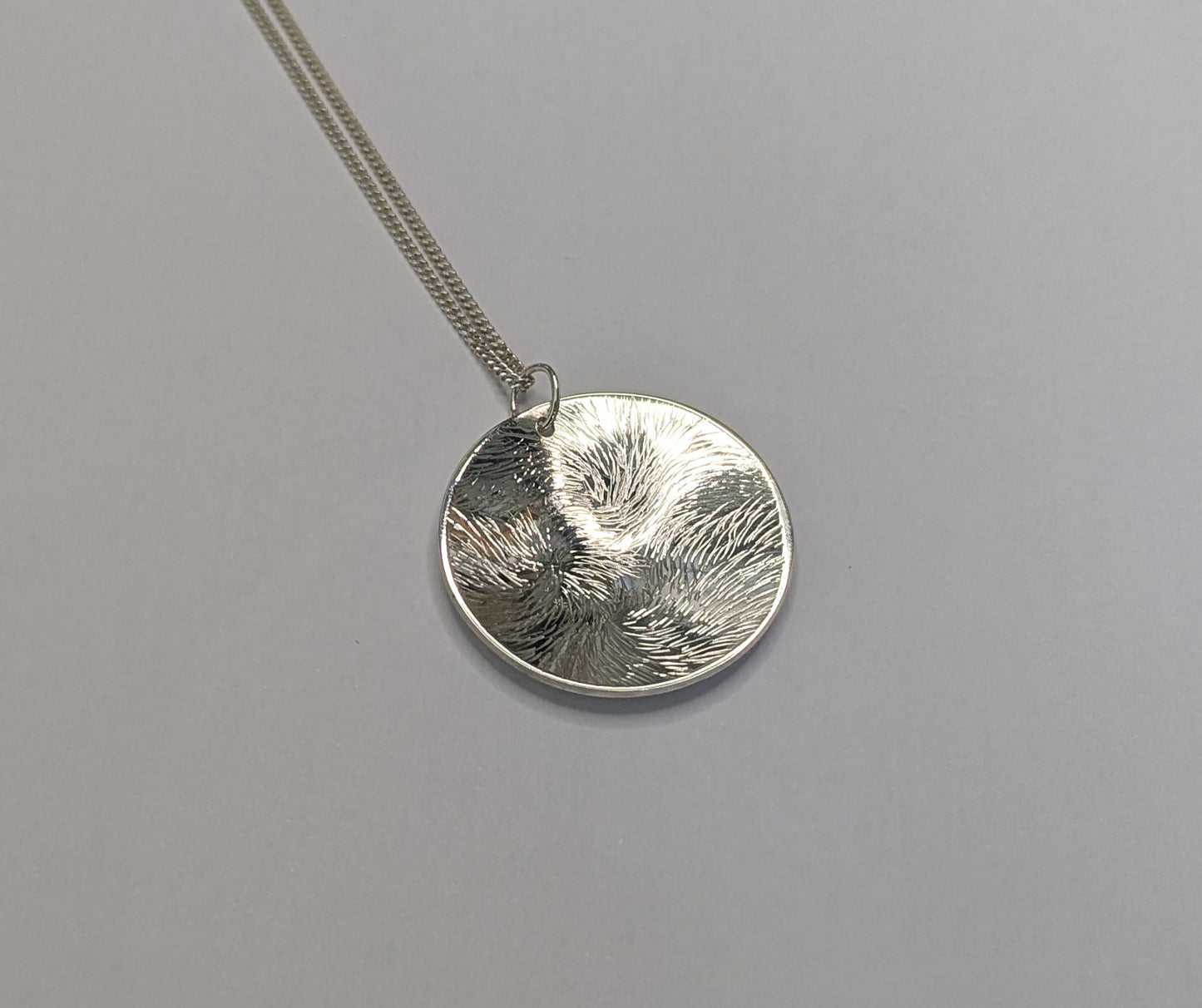 Karen J Ward - Whorl pattern pendant - Silver Challenge July