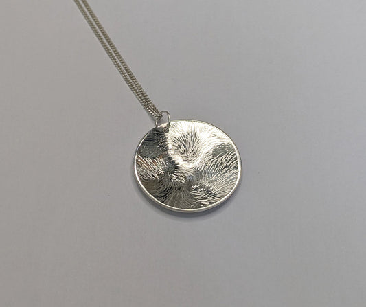 Karen J Ward - Whorl pattern pendant - Silver Challenge July