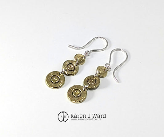 Karen J Ward - Recycled brass bullet earrings KW34
