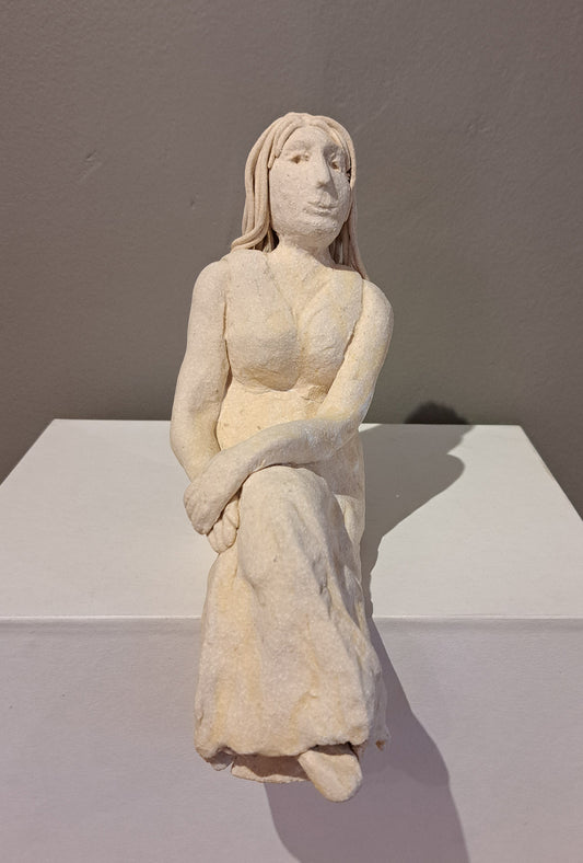Carr House Studio - Figures 'Sal' Woman Seated white glaze
