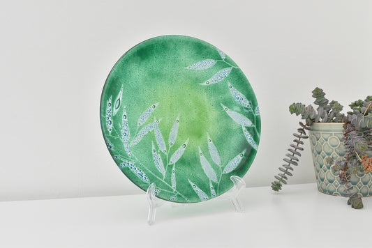 Tanja Entwistle Glass - BL-010 Poets Laurel Bowl Green