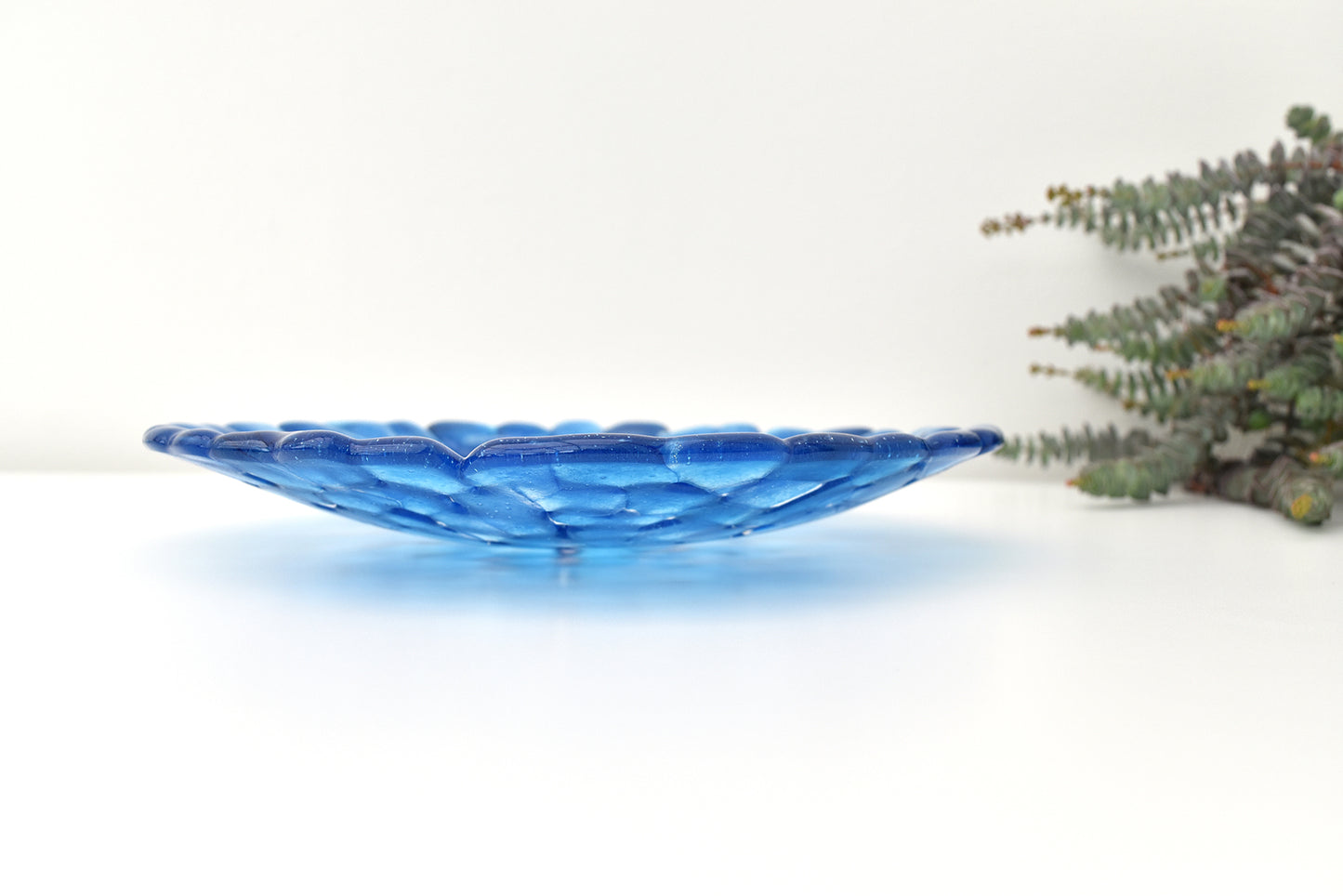 Tanja Entwistle Glass - BL-025 Melting Dark Aqua Dish