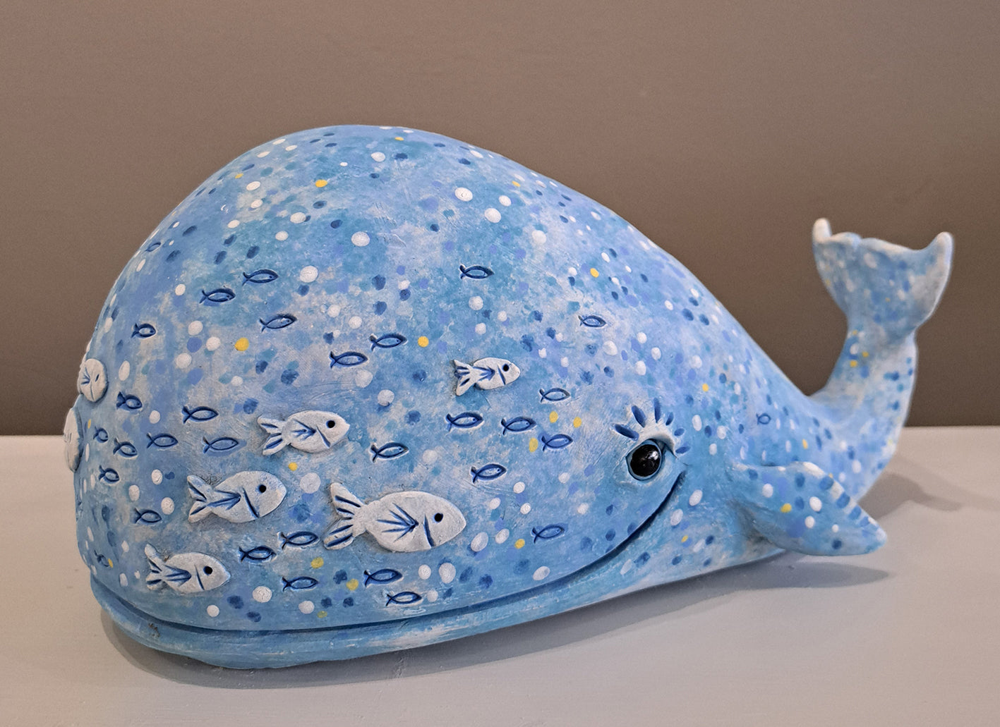 Kate Ellis - Round Smiley Bubble Whale