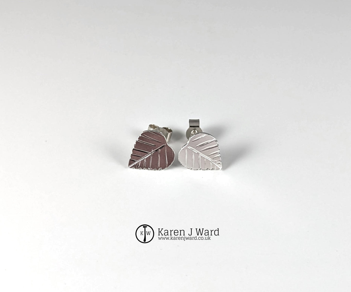 Karen J Ward - Birch leaf stud earrings - KW114