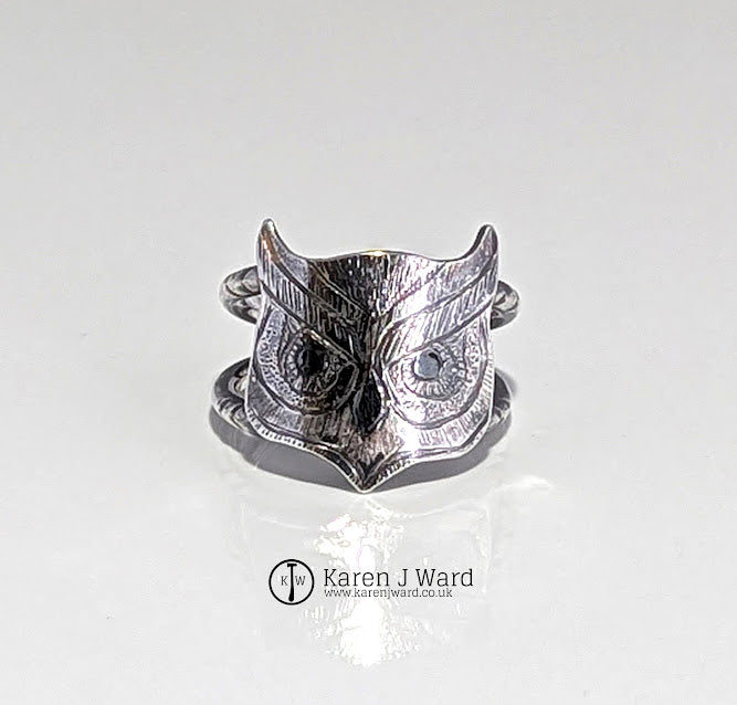 Karen J Ward - Callieach - Callieach - Horned owl head ring KW13