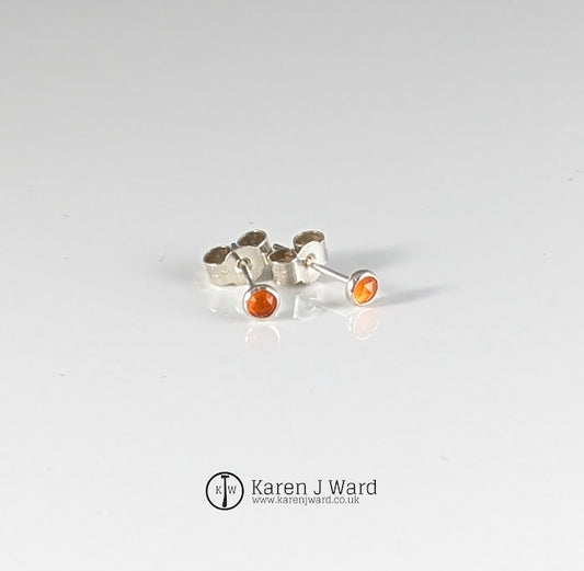 Karen J Ward - Carnelian mini studs KW85