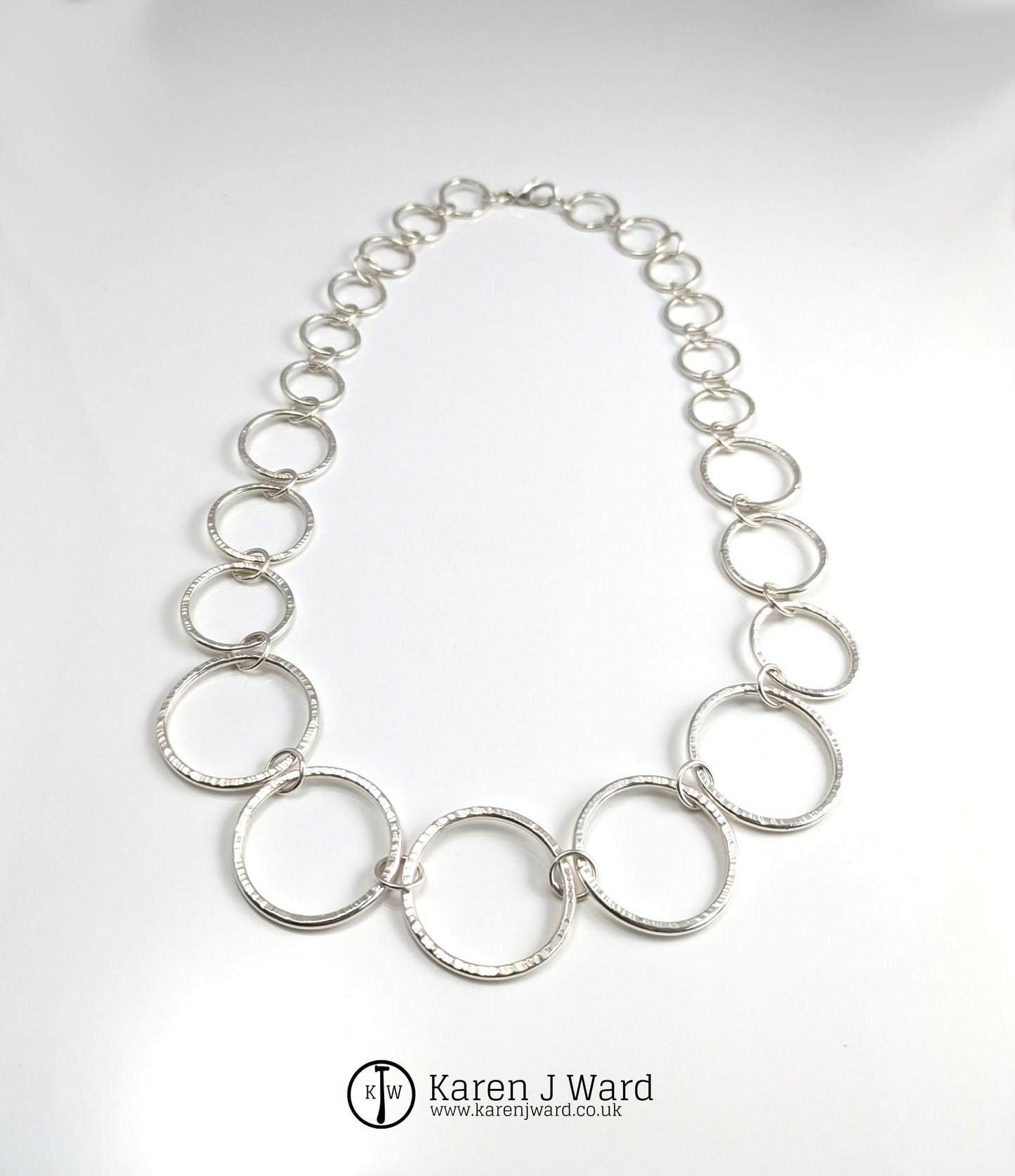 Karen J Ward - Sterling silver circles necklace - KW119