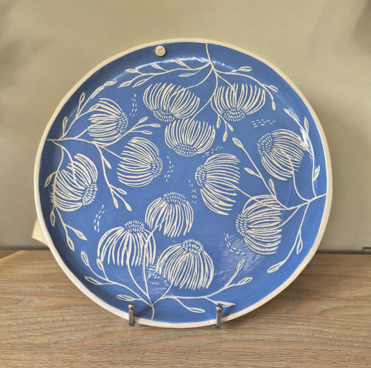Natalie Elderton - Daisy Blue Sgraffito platter