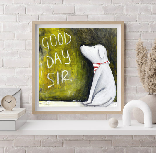 Christine Hughes - Good Day Sir, Graffiti inspired labrador dog illustration