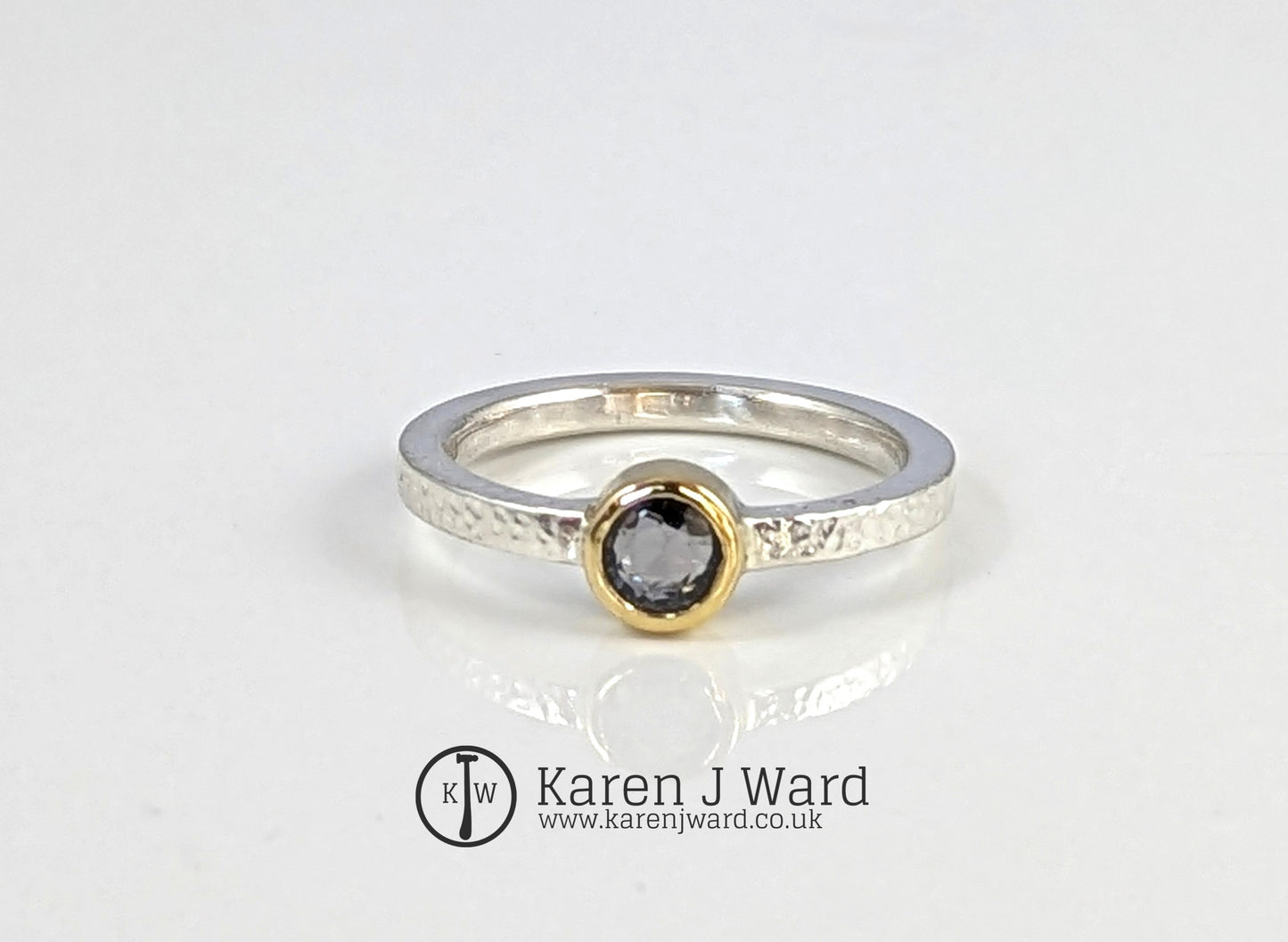 Karen J Ward - Grey spinel ring KW98