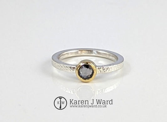 Karen J Ward - Grey spinel ring KW98