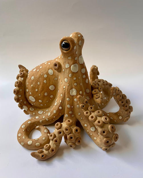 Kate Ellis - Large octopus in crank clay