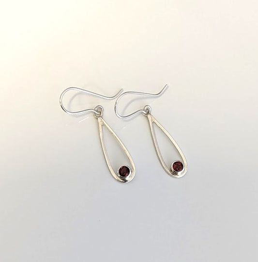 Karen J Ward -  Garnet drop earrings KW2