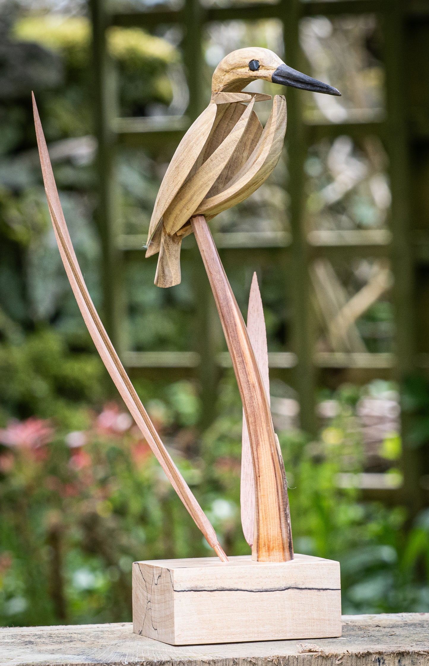 Mike Nowill - Wood Sculptures, Kingfisher Perching
