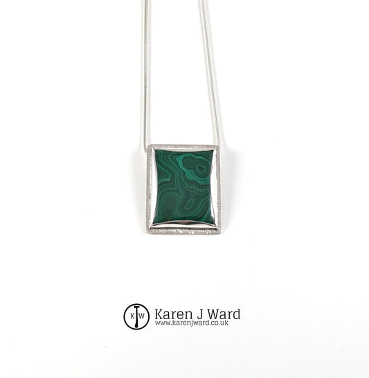 Karen J Ward - Rectangular malachite pendant - KW110