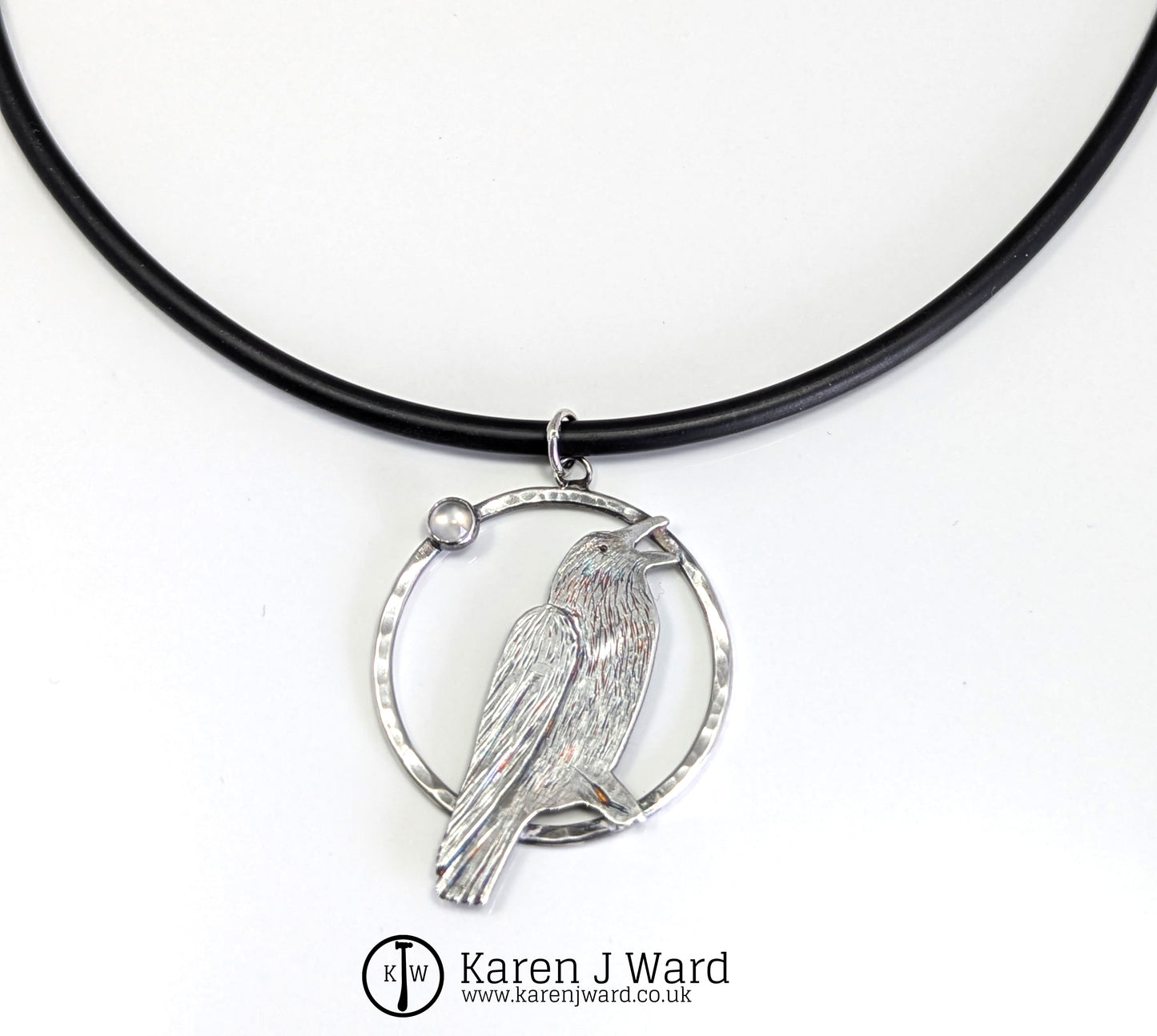 Karen J Ward - Morrigan - Raven and Moon pendant KW16