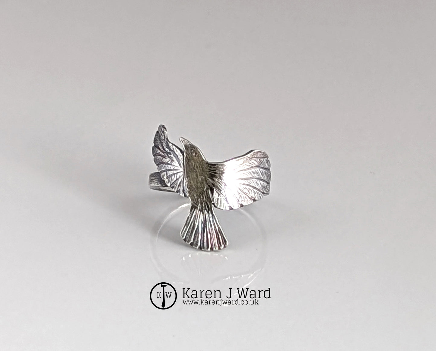 Karen J Ward - Morrigan - Raven ring (asymmetric) KW18