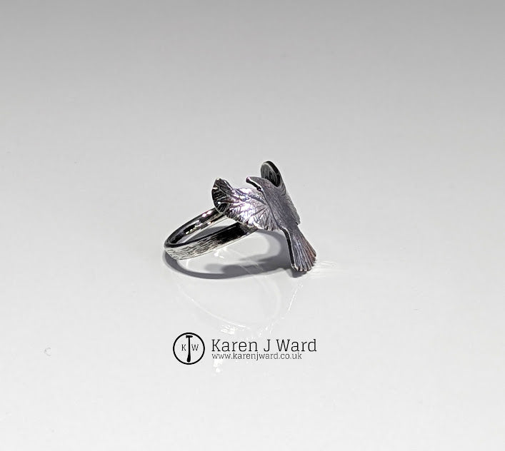 Karen J Ward - Morrigan - Raven ring (asymmetric) KW18