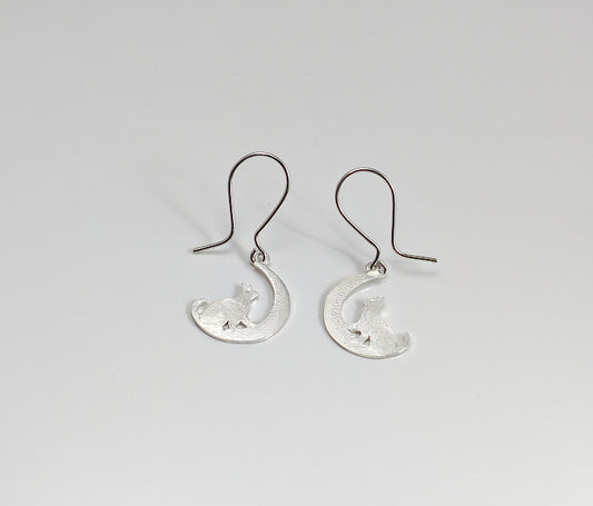 Karen J Ward - Cat in the Moon earrings KW91