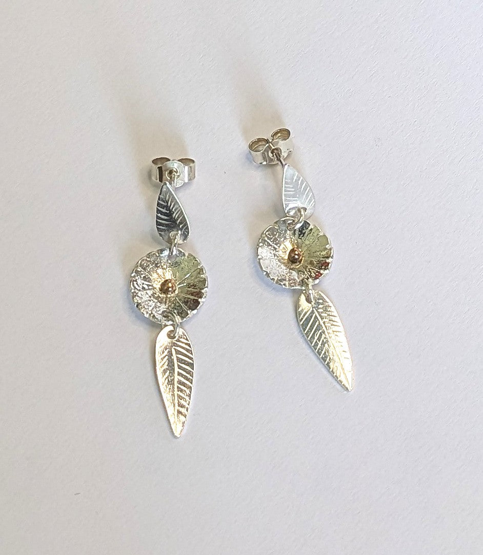 Karen J Ward - Daisy Drop Earrings - Silver Challenge June