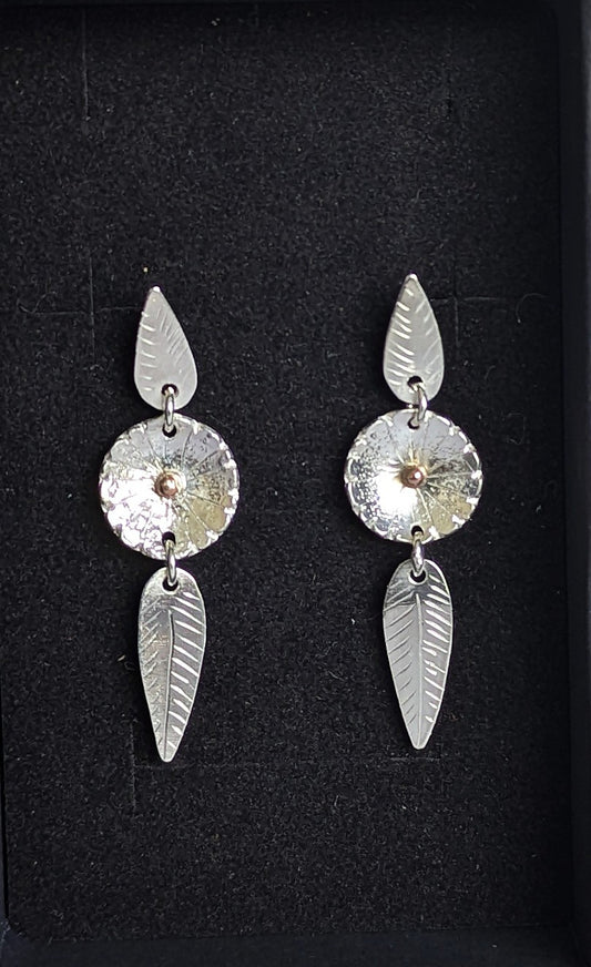 Karen J Ward - Daisy Drop Earrings - Silver Challenge June