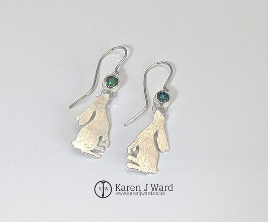 Karen J Ward - Opal Moon Hares earrings KW59