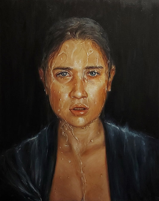 Kitty Bellamy - Oil Portrait Painting 'Because Of You'