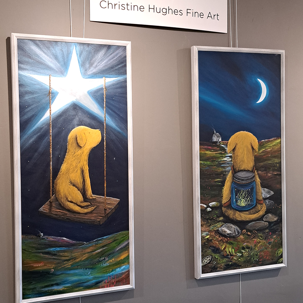 Christine Hughes - Carry Moonbeams Home In A Jar, Enchantment Collection. Original Painting