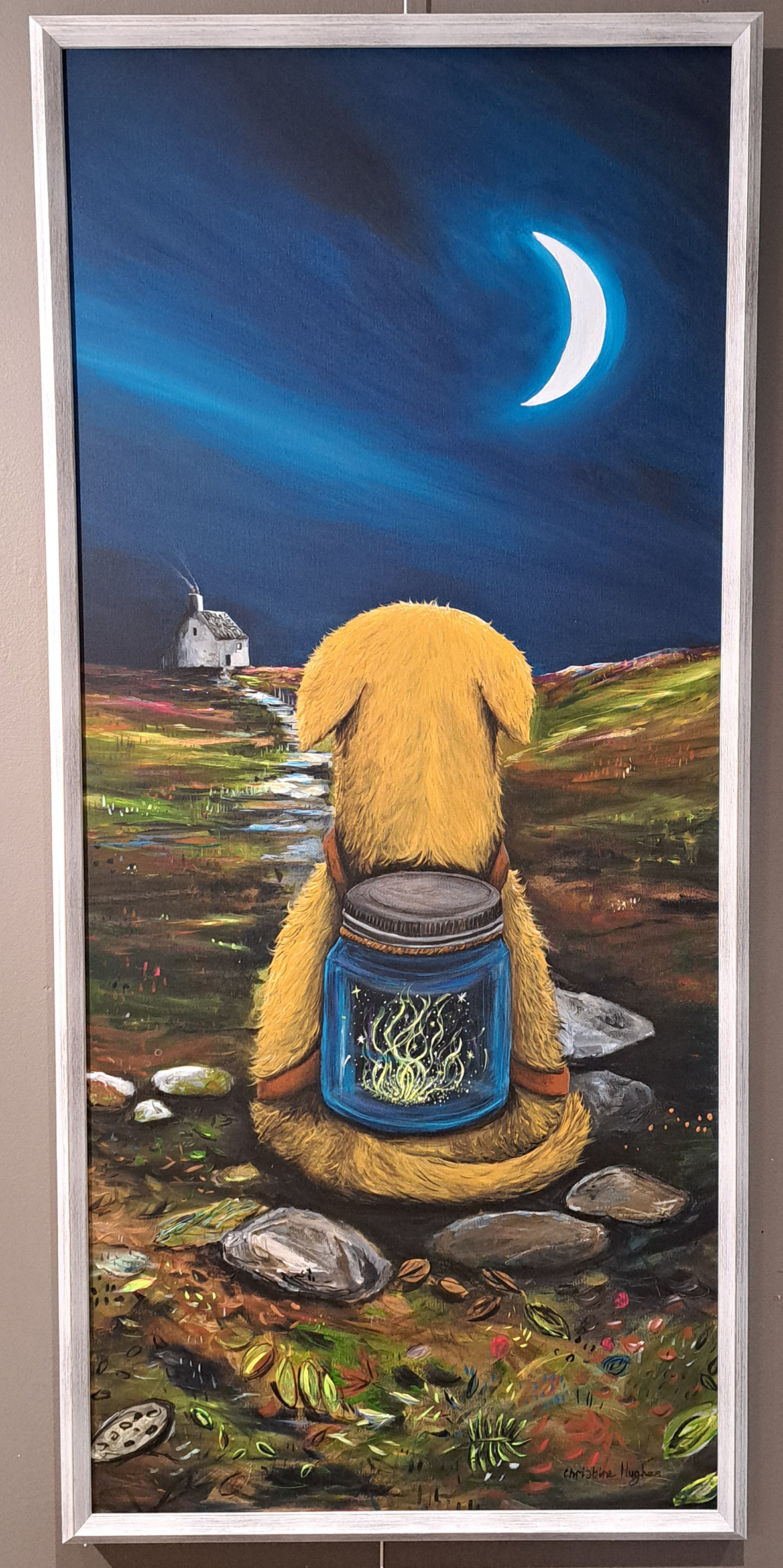 Christine Hughes - Carry Moonbeams Home In A Jar, Enchantment Collection. Original Painting