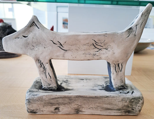 Christine Hughes - Sculptures - Dog Sculpture on Base