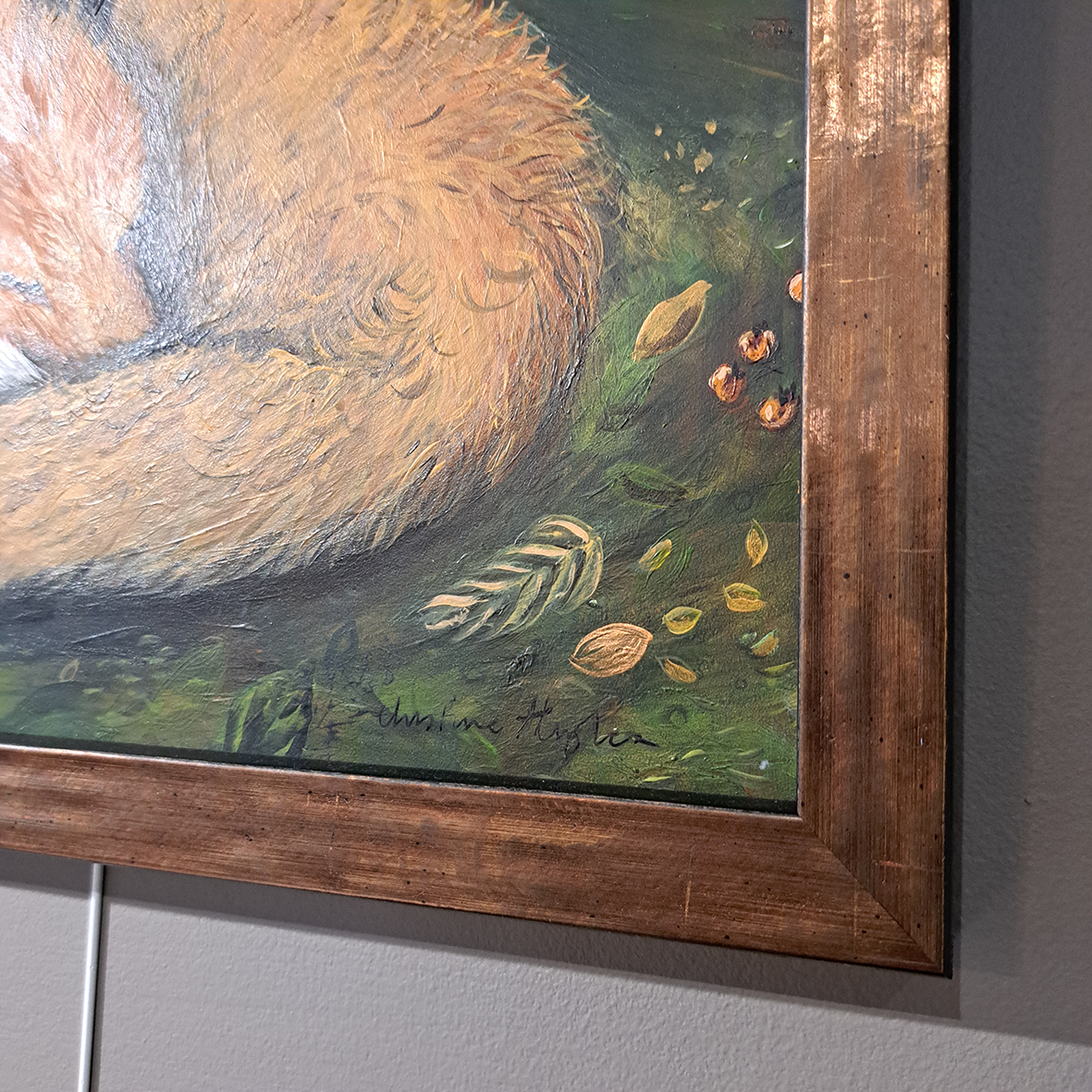 Christine Hughes - Goodnight Mr Fox, Enchantment Collection, original framed painting