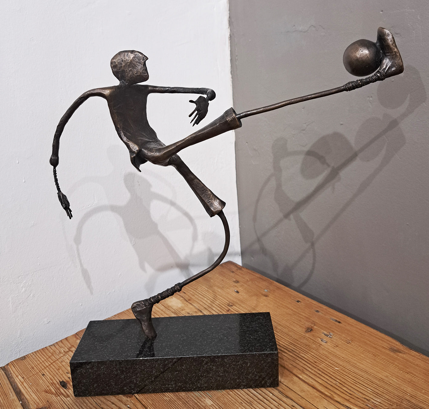 Ed Rust - Bronze Ltd Edition Sculpture 'Go For Goal'