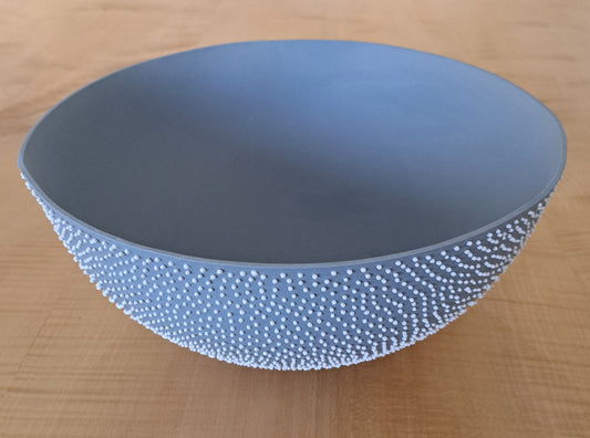 Lesley Doe Ceramics - Dots Bowl large Steel & Pure