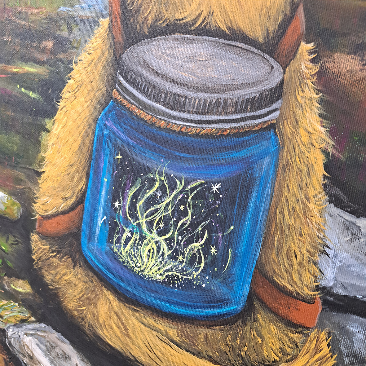 Christine Hughes - Carry Moonbeams Home In A Jar, Enchantment Collection. Original Painting