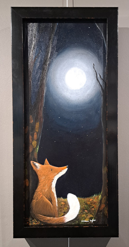 Christine Hughes - Moonlit Glade, Fox Cub in forest