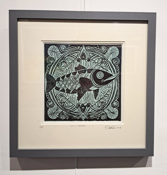 Patrick Smith - Woodblock Framed Print, 'Celtic Mackerel'