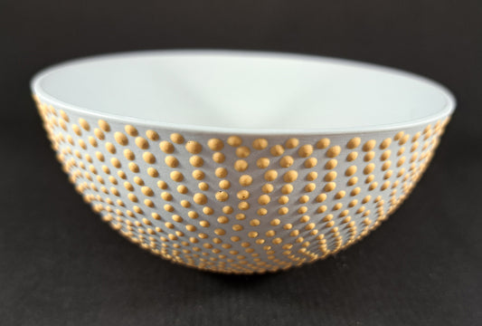 Lesley Doe Ceramics - Dots Bowl Small Platinum & Yolk