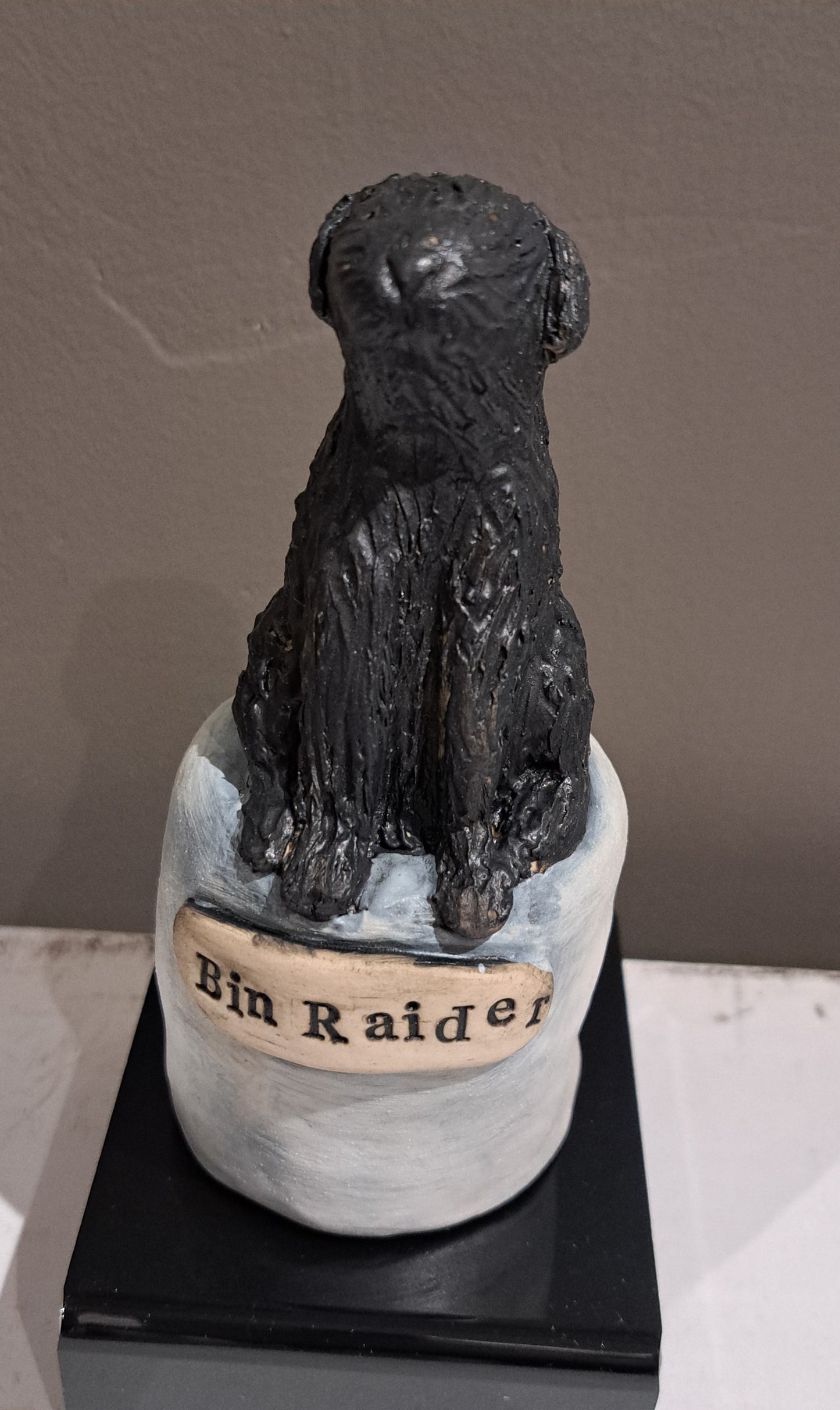 Christine Hughes Sculptures - Bin Raider Dog Sculpture