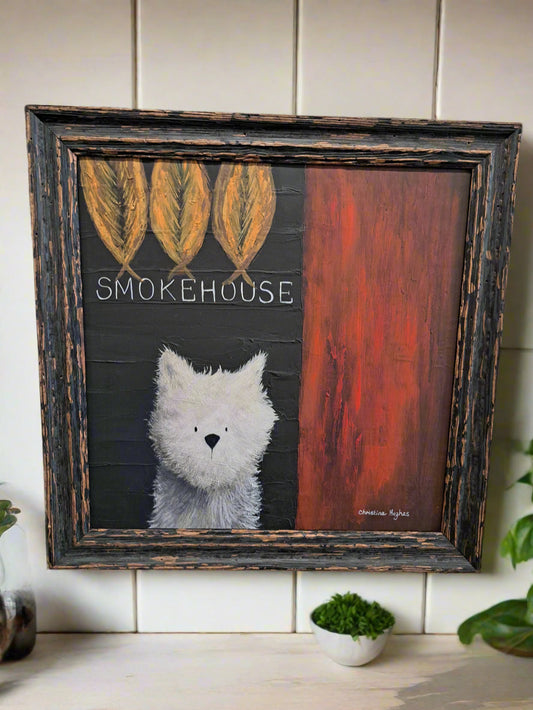 Christine Hughes - Smokehouse and dog, Illustration