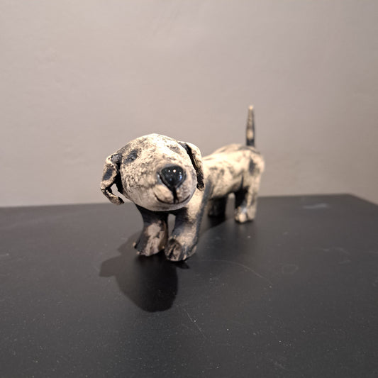 Christine Hughes Sculptures - Daschund with red collar