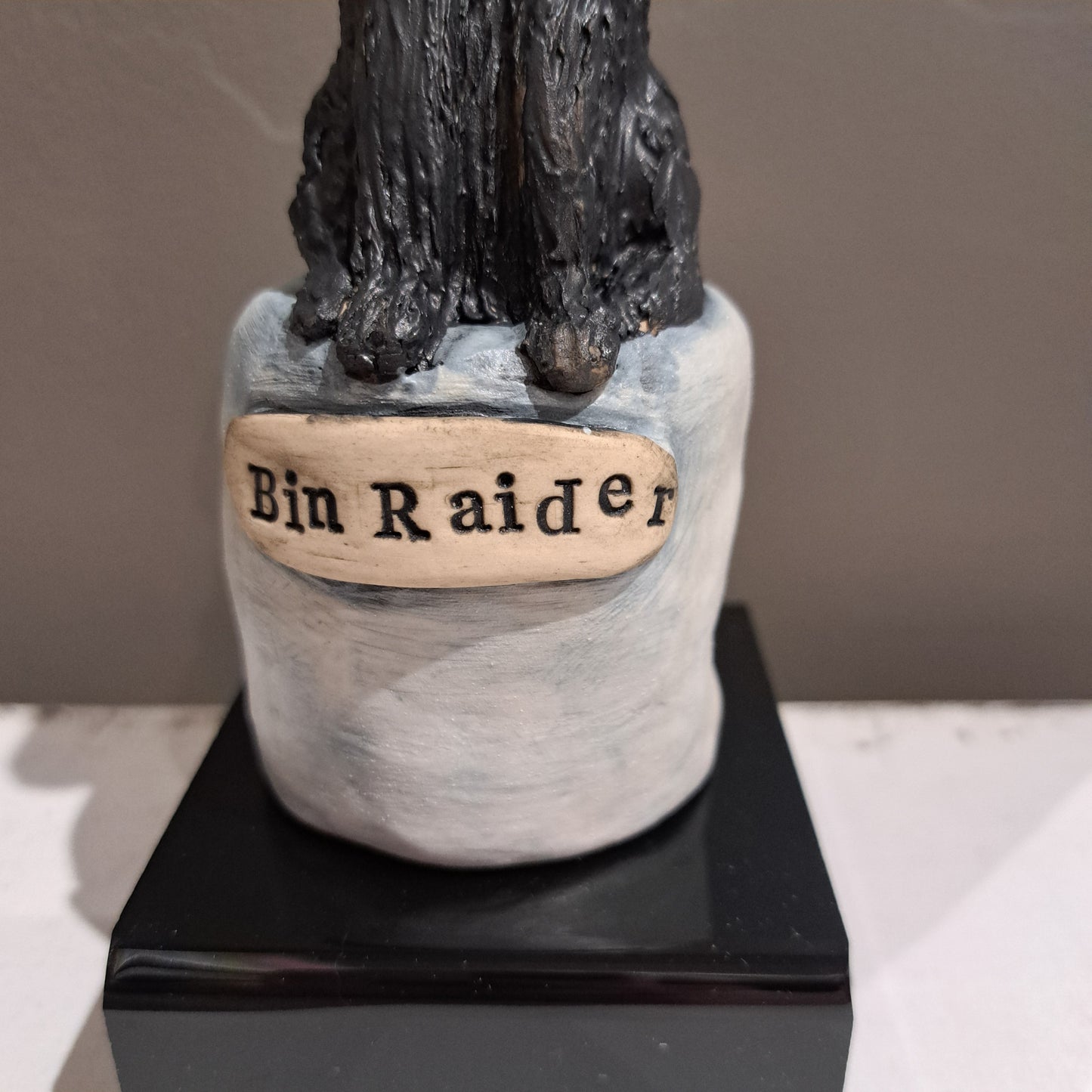 Christine Hughes Sculptures - Bin Raider Dog Sculpture