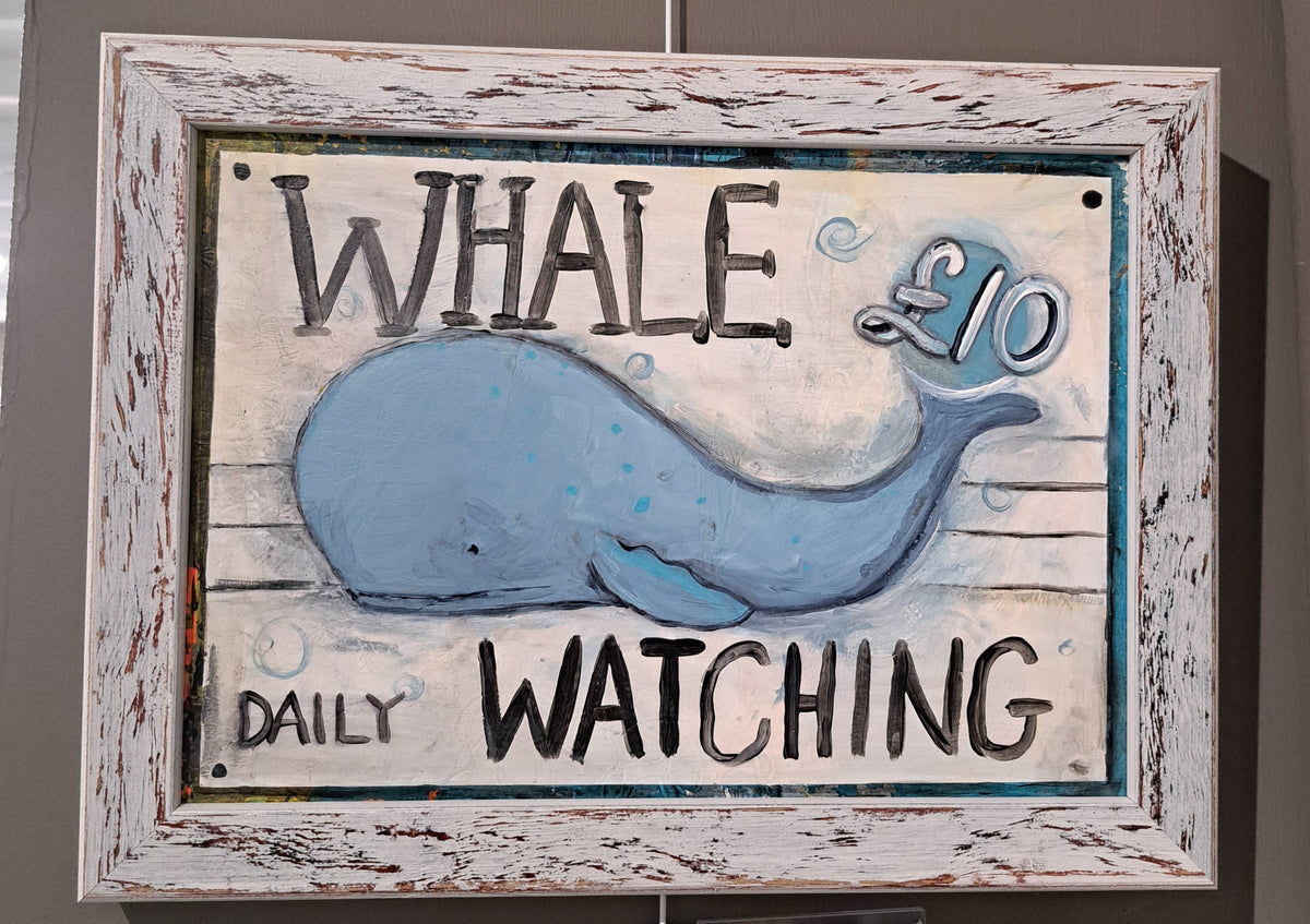 Christine Hughes - Whale Watching, poster style illustration
