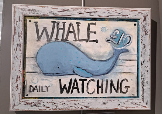 Christine Hughes - Whale Watching, poster style illustration