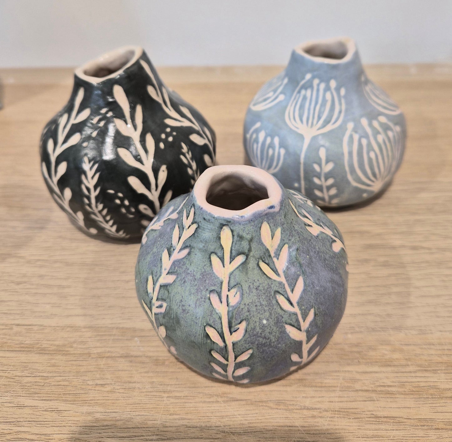 Sgraffito Bud Vases