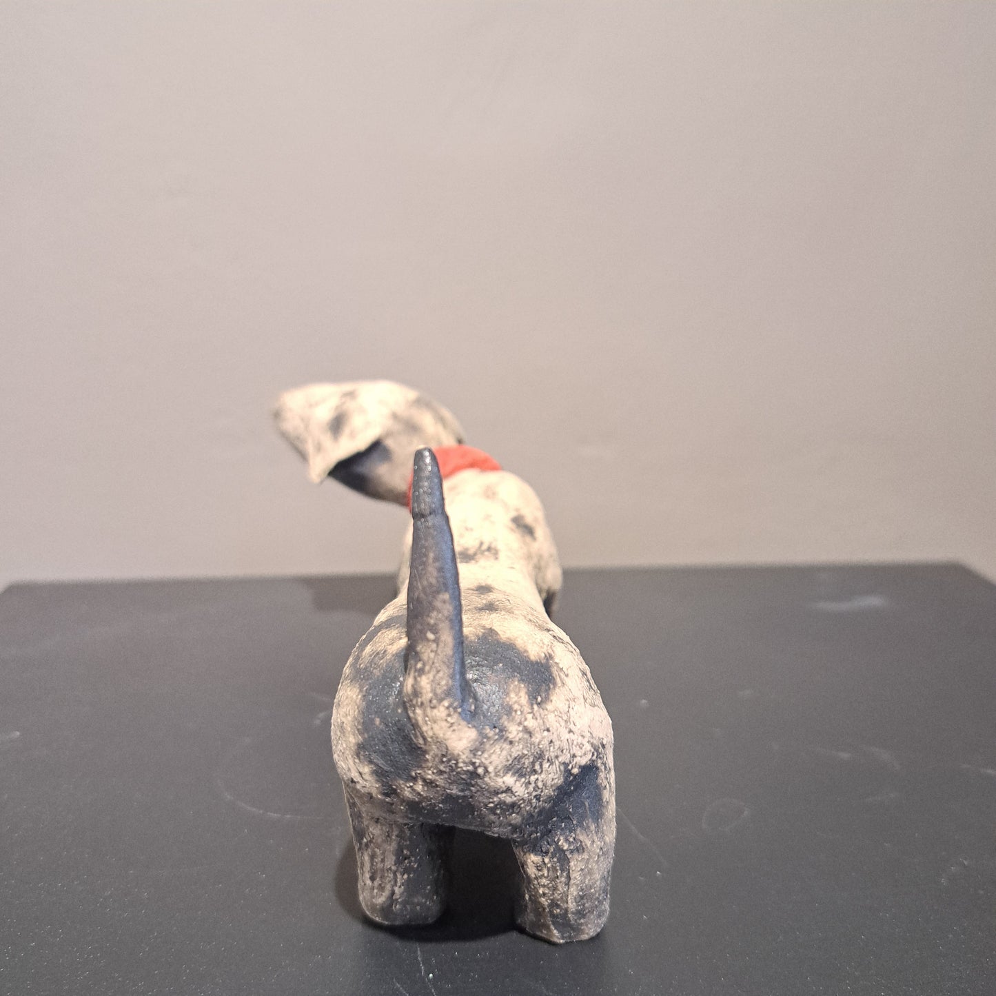Christine Hughes Sculptures - Daschund with red collar