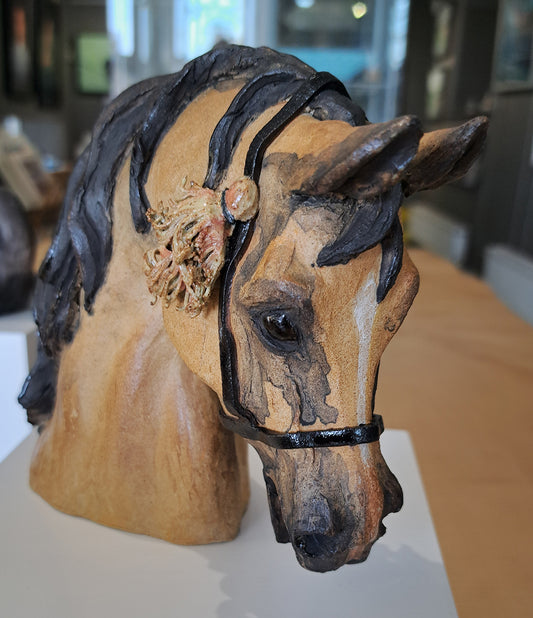 Charlotte Ward Ceramics - Show Pony Horse Head Sculpture