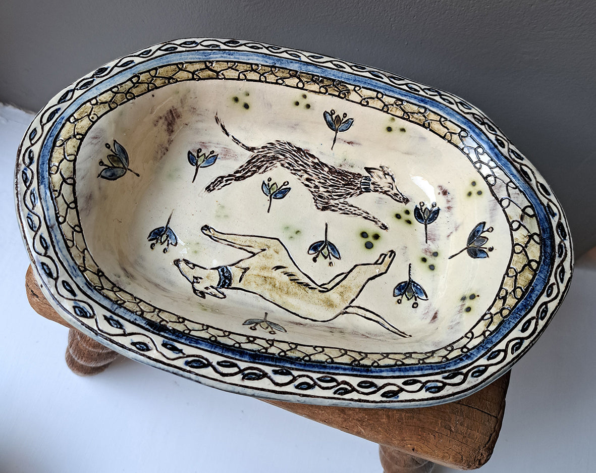 Adrift Pottery - Small Running Hound Dog Dish